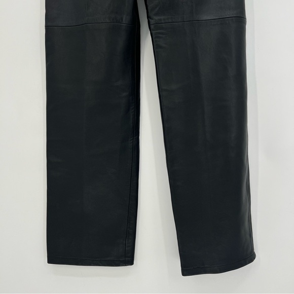 Henry Nichols 100% Genuine Leather Black Pleated Leather Pants Size 36 See Meas. - Picture 12 of 12